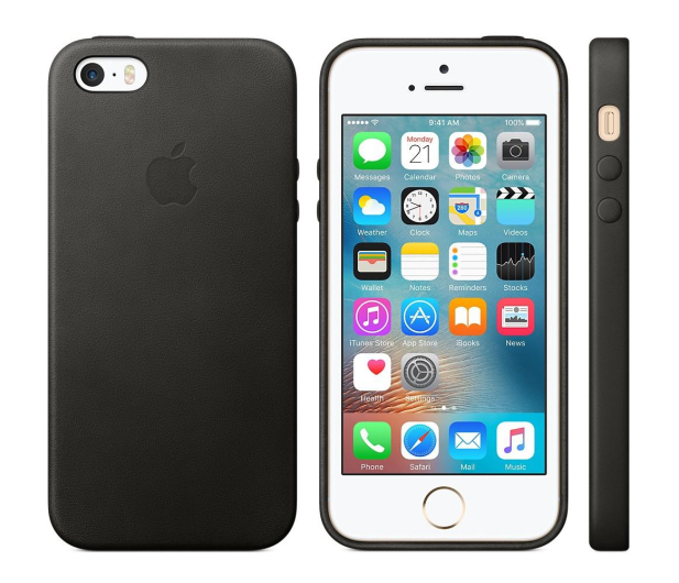 Apple Leather Case do iPhone SE czarny - 299550 - zdjęcie 3